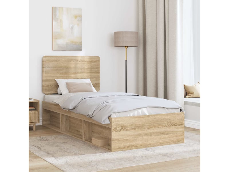 Lit simple- lit adulte - cadre de lit sonoma 90 x 190 cm bois de pin massif - Conforama B