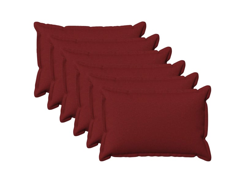  Lot de 6 coussins avec oreiller, coussins décoratifs houten bordeaux lin synthétique cf51298  - Conforama B