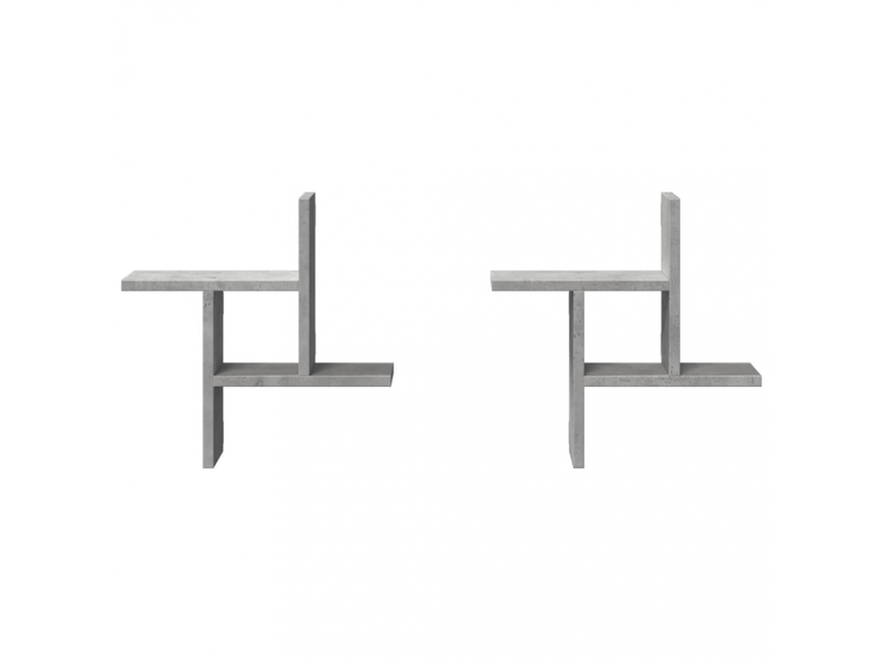  Étagères murales 2 pcs gris béton 38x12x38 cm bois d'ingénierie- comfortxl  - Conforama D