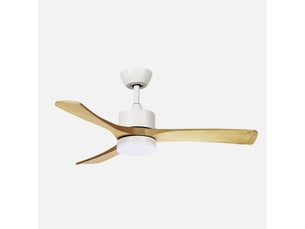 Ventilateur de plafond fabrilamp hellin dc blanchêtre 3 pales 106 cm 6 vitesses led 18 w télécommande