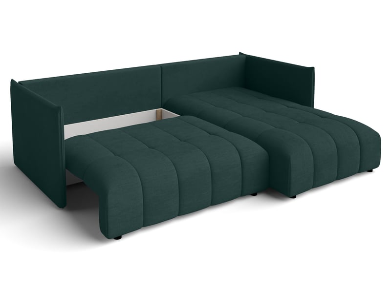 Canapé d'angle vert avec fonction couchage cosmova 245 cm Cosmova - Conforama E