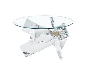 Table basse rond(e) coloris bicolore - 79 cmx79 cm