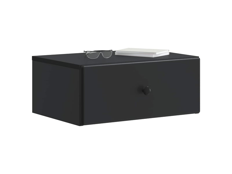  Table de chevet - cabinet de chevet - table de nuit mural avec tiroir noir 49 x 34,5 x 20 cm  - Conforama B