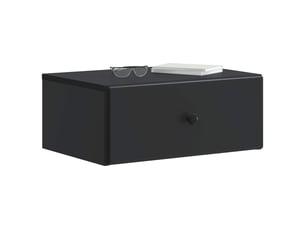 Table de chevet - cabinet de chevet - table de nuit mural avec tiroir noir 49 x 34,5 x 20 cm