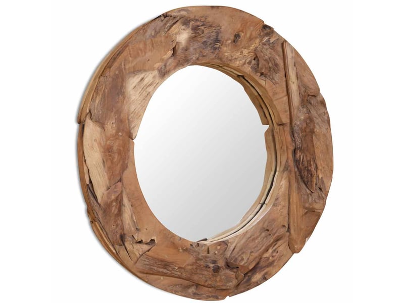  Miroir décoratif teck 80 cm rond cf62788  - Conforama E