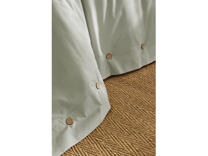  Housse de couette 240 x 220 cm + 2 taies 65 x 65 cm 100% percale de coton 120 fils perrine céladon  - Conforama E