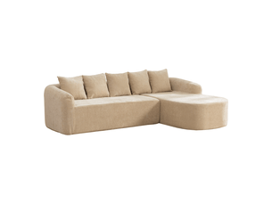 Canapé modulaire en chenille avec méridienne 3 places - sans montage et base antidérapante