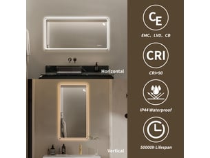 Miroir de salle de bains led 60 x 120 cm, éclairage avant et arrière, anti-buée