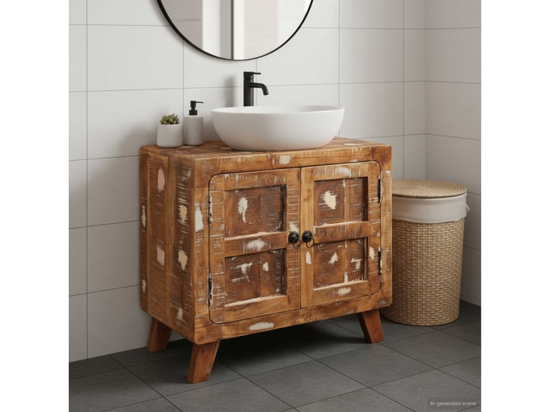  Armoire de salle de bain, cabinet de salle de bain avec étagère avec stockage avec porte cf65016  - Conforama B