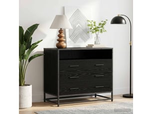 Commode 3 tiroir(s)    <strong></strong> <strong></strong> coloris noir largeur 70 cm