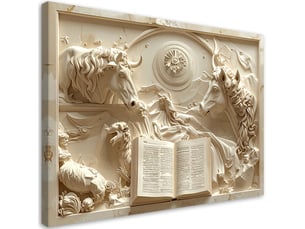 Toile imprimée, relief classique avec un livre ouvert 120x80