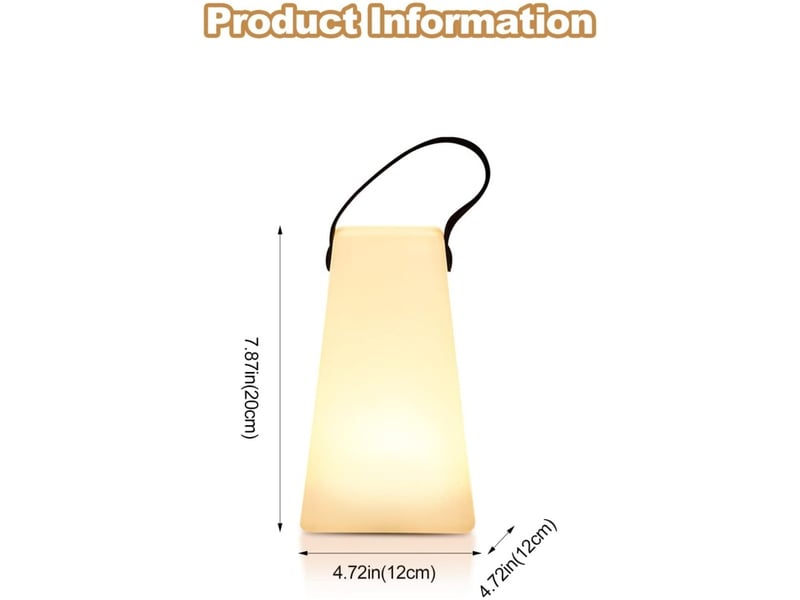  Lampe de chevet portable rechargeable avec télécommande, 16 couleurs 4 luminosités, intérieur extérieur camping  - Conforama C