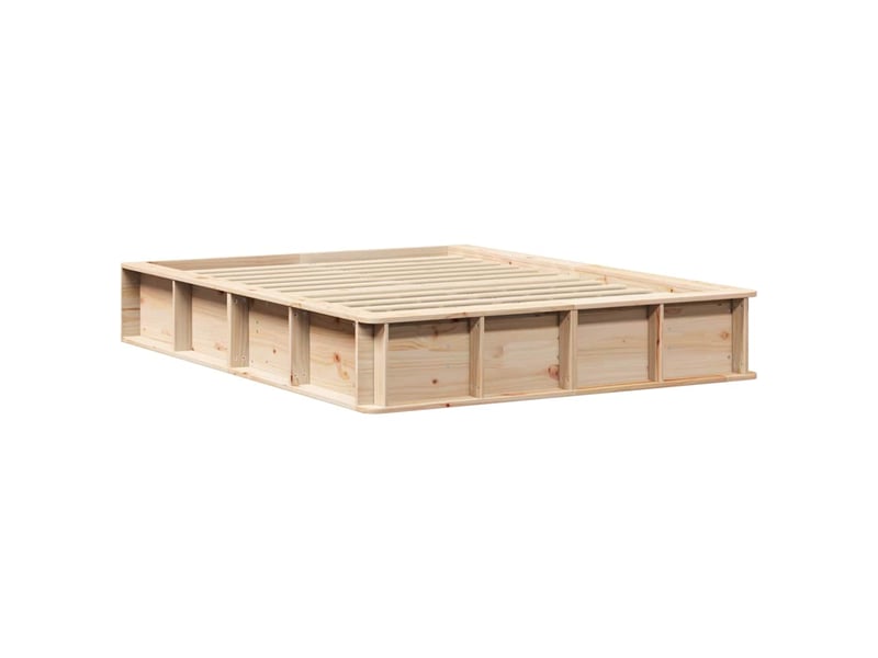  Lit double- lit adulte -  cadre de lit marron 120 x 190 cm bois de pin massif  - Conforama C