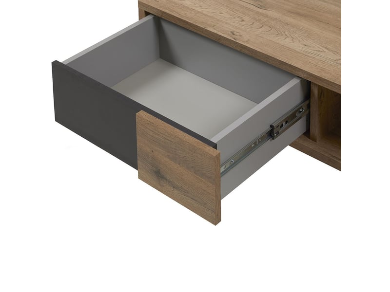  Table basse 1 tiroir aspect chêne miel et noir mat - sélène SÉLÈNE - Conforama D
