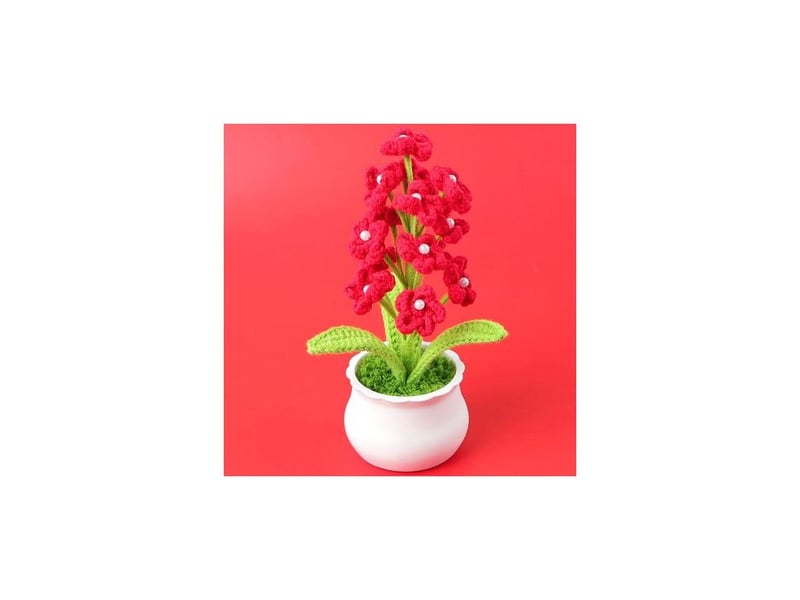  Fleurs artificielles de myosotis tricotées et crochetées à la main, 20,66 cm. Petites fleurs en pot de myosotis rouges, idéales pour décorer le tableau de bord d'une voiture, la maison ou une table.  - Conforama C