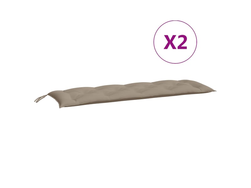  Lot de 2 coussins de banc jardin, coussins d'assise taupe 150x50x7 cm tissu oxford cf58742  - Conforama E