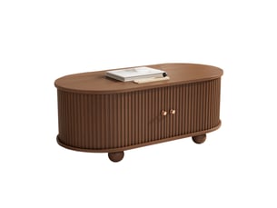 Table basse ovale coloris marron <strong></strong> <strong></strong> - 50 cmx100 cm