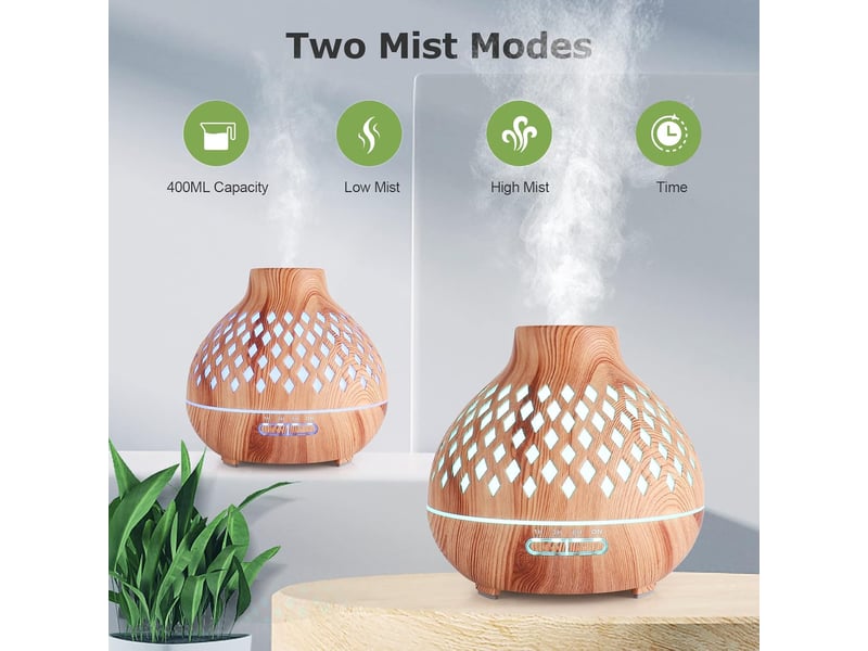 Diffuseur d'huiles essentielles 400ml – pour maison et yoga - Conforama C