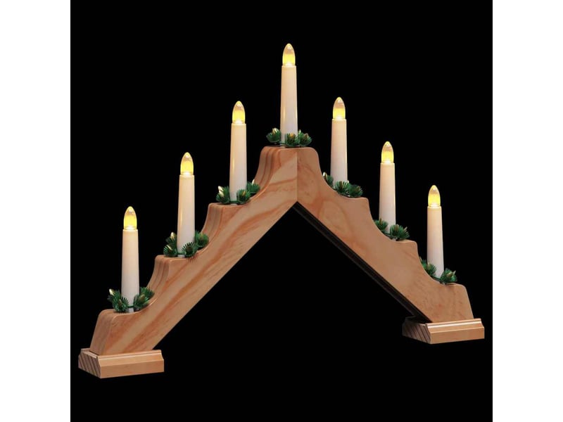 Pont de bougie de noël 3 pc 7 led blanc chaud 39.5 x 5 x 29 cm cf62259 - Conforama E