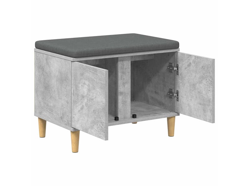  Banc d'entrée, banc interieur avec coussin gris béton 60x38x46 cm shl97911  - Conforama E