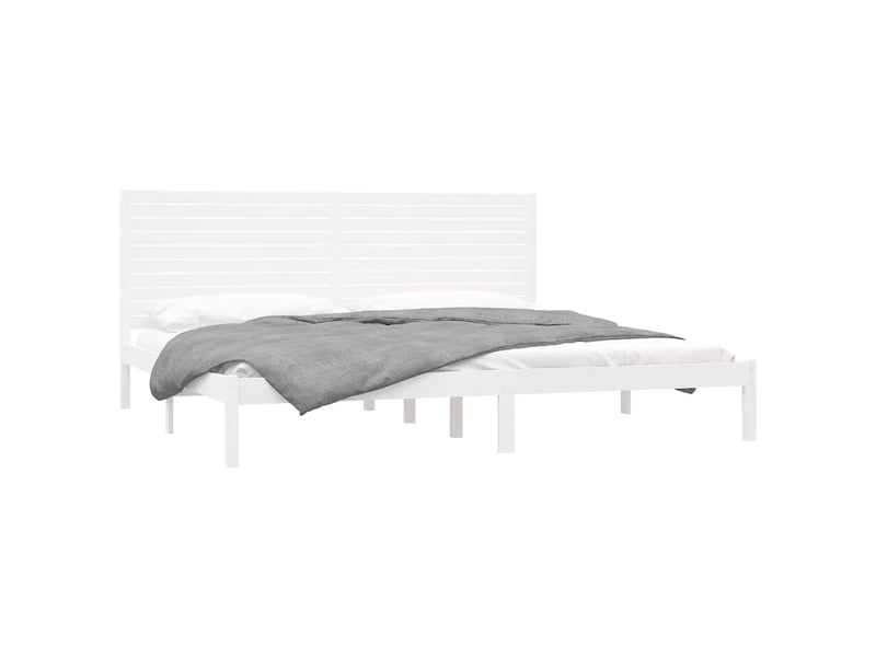  Lit double- lit adulte -  cadre de lit sans matelas blanc 180x200 cm bois massif  - Conforama B