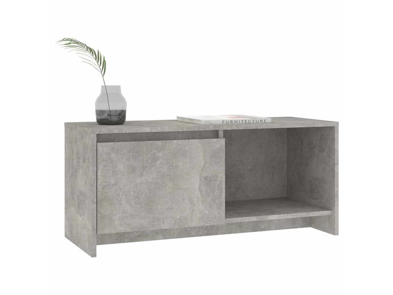 Meuble tv - banc tv - meuble de rangement gris béton 90x35x40 cm bois d'ingénierie  - Conforama D