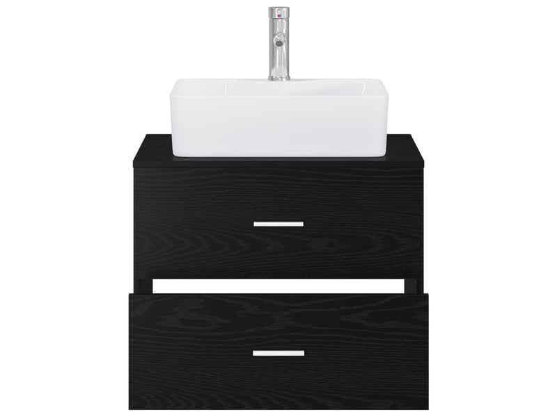  Ensemble de mobilier de salle de bain chêne noir cf64646  - Conforama C