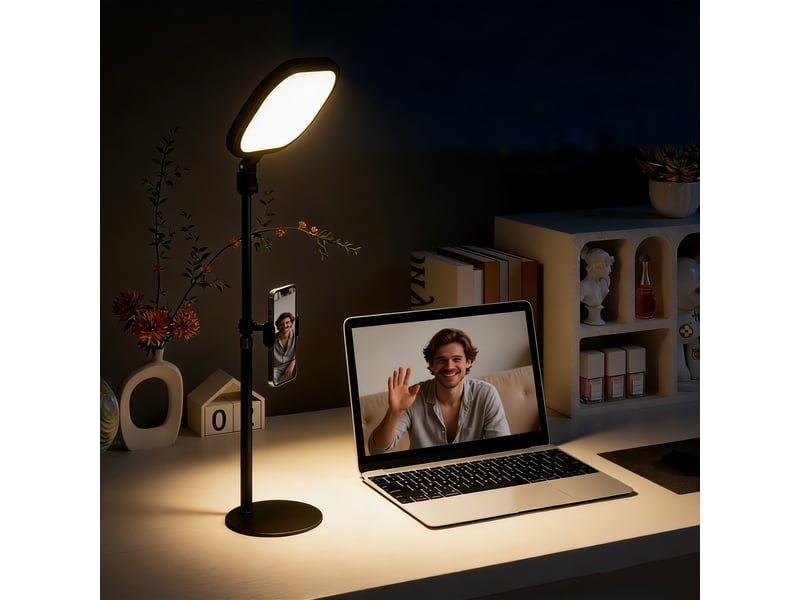  Lampe de bureau led dimmable 5 modes de couleur 10 niveaux de luminosité port usb minuterie support pour téléphone noir  - Conforama D