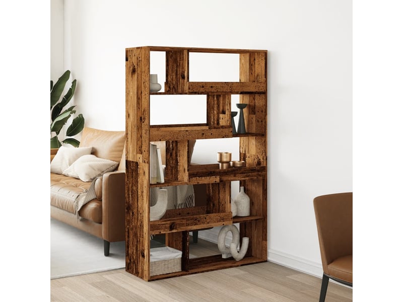  Cloison bibliothèque, meuble de rangement vieux bois bois d'ingénierie shl418  - Conforama B