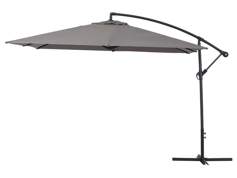 Parasol jardin déporté  alu ilios 3 - carré - 3 x3 m - gris  - Conforama A