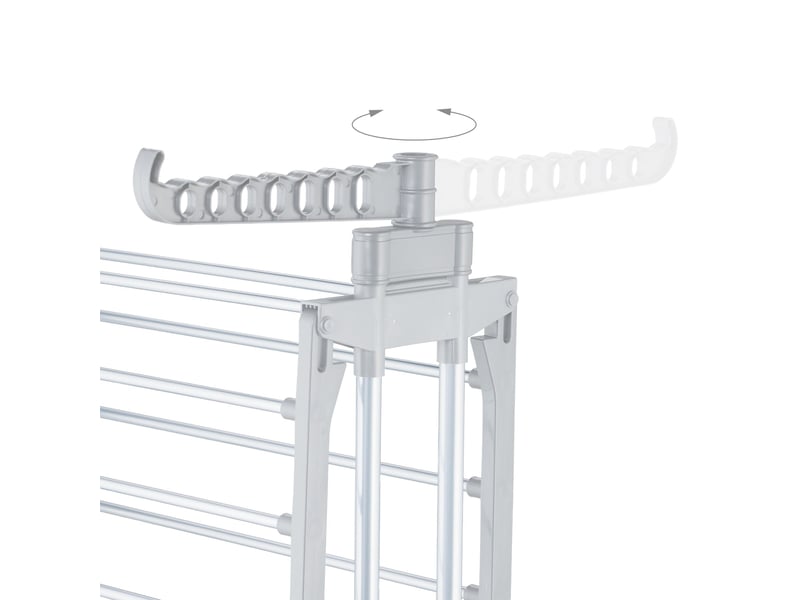  Séchoir à linge mobile tour 179 x 126 x 63,5 cm 4 niveaux avec roulettes design pratique en fer blanc 13_0017301  - Conforama C