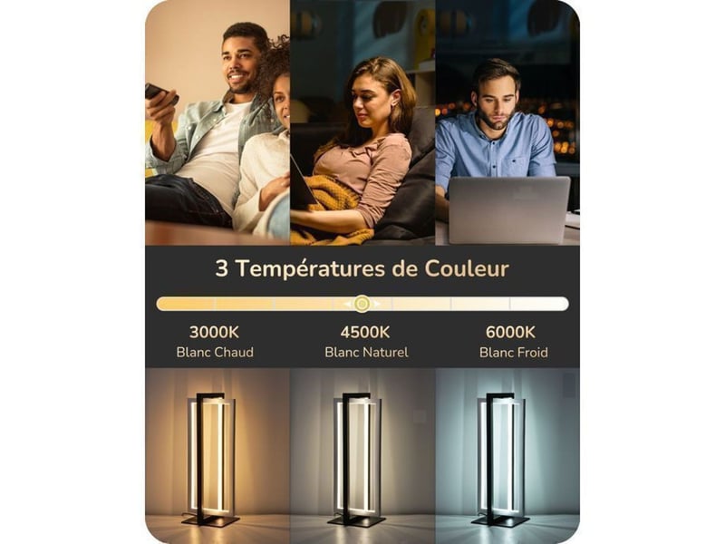  Lampe de table led tactile 18w 750 lm cadre pivotant 3 cct noir argent 370618_AAAYU30548_6_DROPFR - Conforama B
