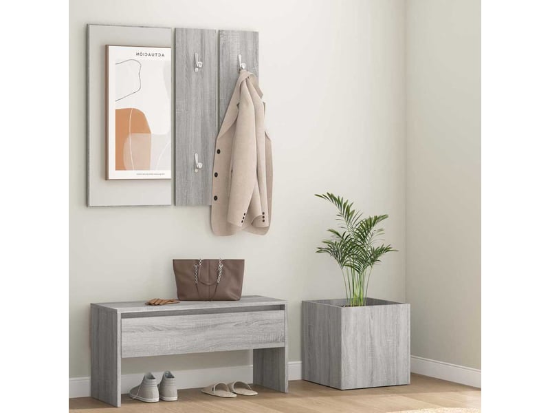 Ensemble de meubles de couloir sonoma gris bois d'ingénierie shl46137  - Conforama B