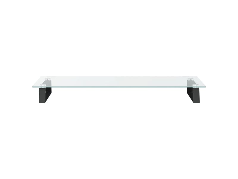  Support de moniteur table meuble bureau 80 x 35 x 8 cm verre trempé et métal noir 02_0044904  - Conforama B