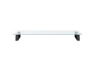 Support de moniteur table meuble bureau 80 x 35 x 8 cm verre trempé et métal noir 02_0044904