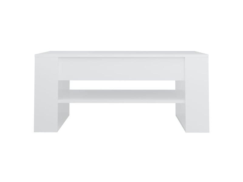 Table basse rectangulaire | table de salon blanc 102x55x45 cm bois d'ingénierie  - Conforama C