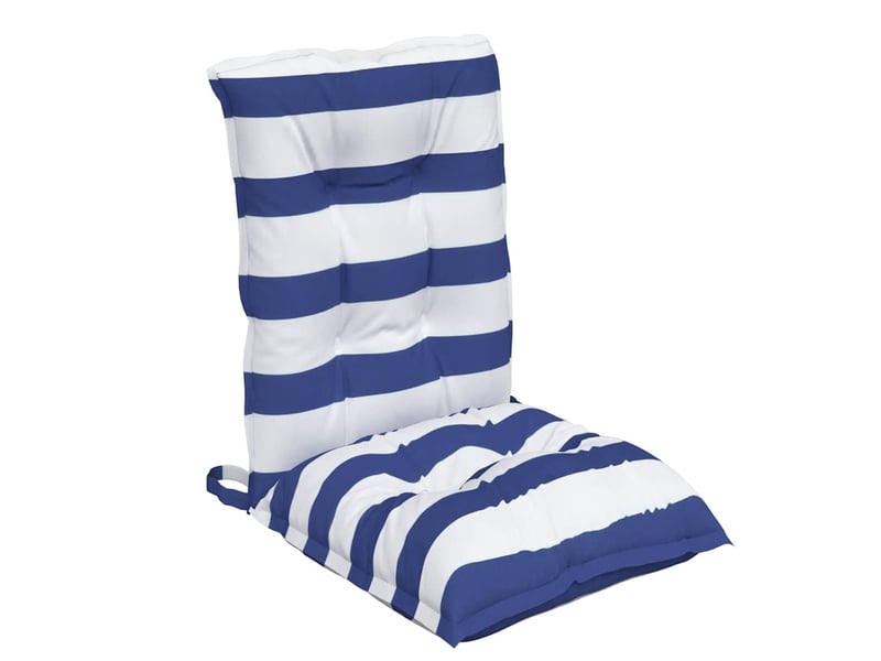  Lot de 6 coussins d'extérieur, coussins de chaise tissu rayé bleu et blanc cf56442  - Conforama E