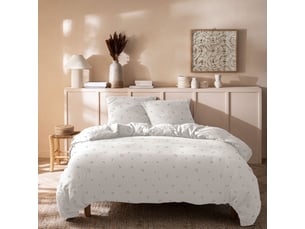 Parure de lit imprimée en gaze de coton, fleurettes 240x220+2x65x65cm