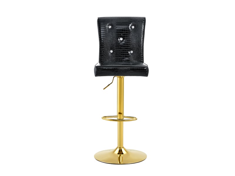  Tabourets de bar lot de 2 à hauteur réglable - lpospi - dossier rembourré, style vintage, pvc - noir  - Conforama A