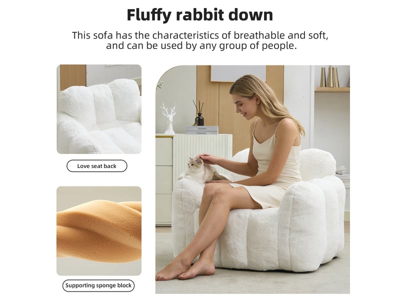  Pouf poire love bean bag confortable pour adulte sans montage, fauteuil lounge  - Conforama E