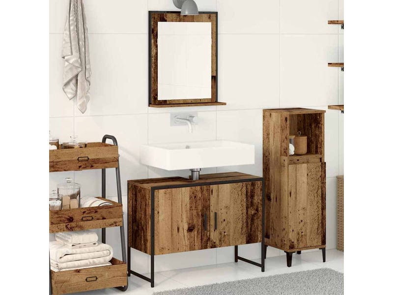 Ensemble de mobilier de salle de bain 2 pièces marron cf64231  - Conforama B
