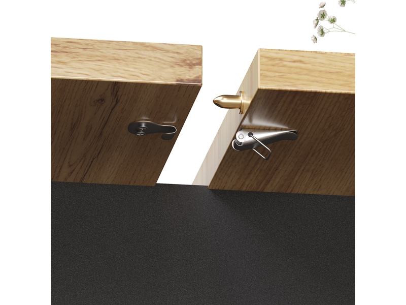  Table à manger extensible 110-140x80x75 cm avec rangement intégré, plateau mdf haute densité, métal, couleur naturel  - Conforama E