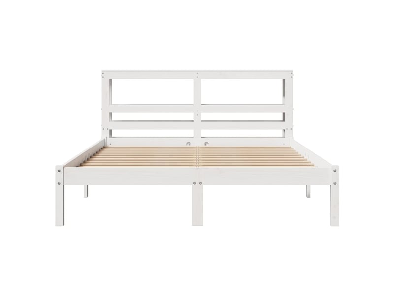 Lit double- lit adulte - cadre de lit sans matelas blanc 120x200 cm bois de pin massif - Conforama C