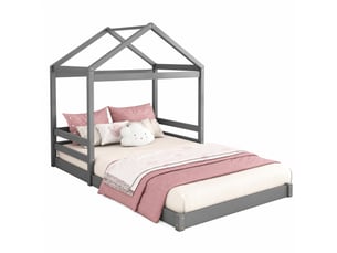 Lit cabane 140x200 cm <strong>MODENUIT </strong>  <strong></strong> coloris gris