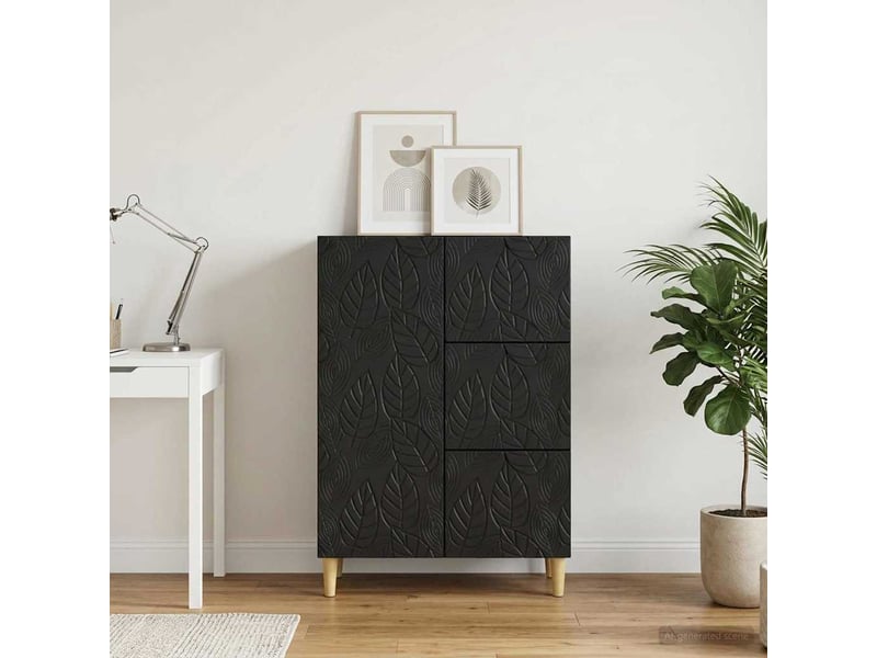  Buffet - bahut - meuble de rangement noir 66 x 34,5 x 90 cm bois d'ingénierie  - Conforama C