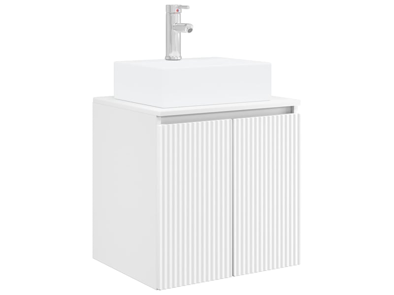  Vanité de lavabo mural, meuble de rangement blanc 49.5x41x62.5 cm shl155  - Conforama A