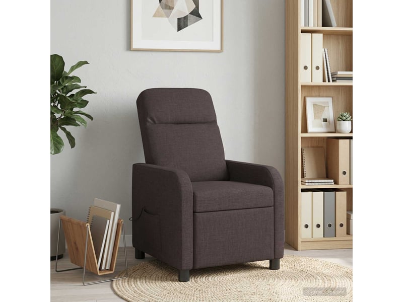  Vidaxl fauteuil de massage inclinable marron foncé tissu  - Conforama B