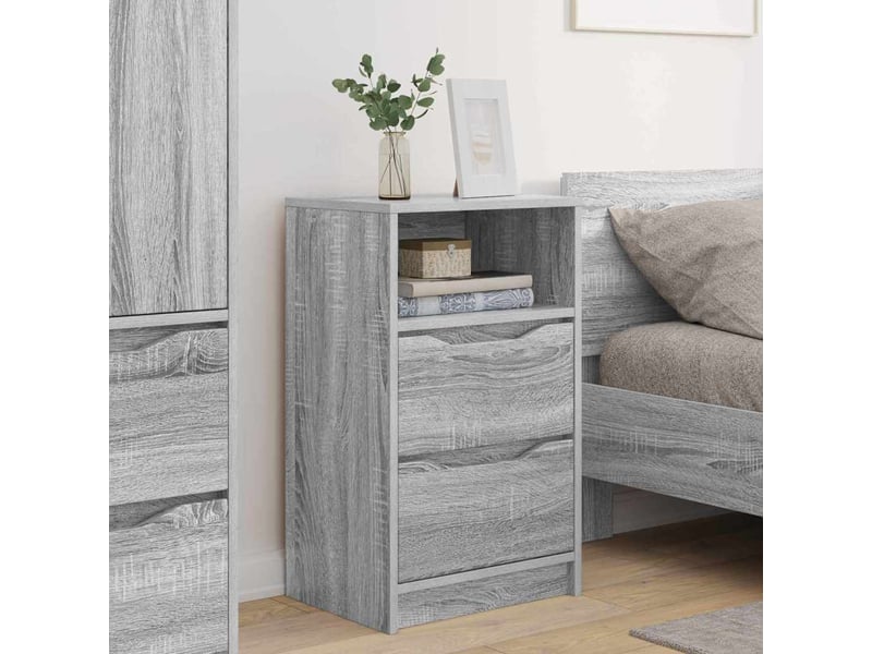 Tables de chevet avec tiroir 2 pièces gris sonoma 40 x 30 x 467 cm - Conforama D