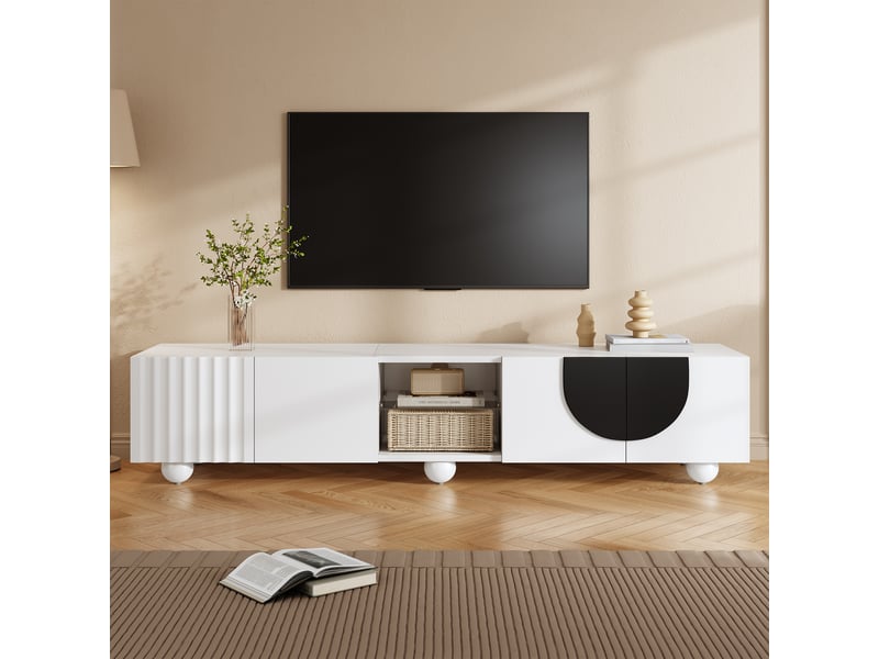  Meuble tv moderne 180 x 40 x 41,5 cm – design minimaliste  - Conforama E
