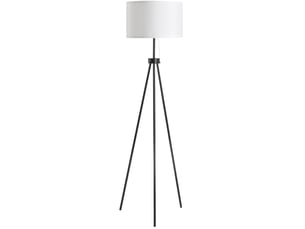 Lampadaire moderne noir et blanc acier et polyester, culot e27, câble 3 m
